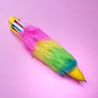 Cute and fancy unicorn fur pouch, unicorn glitter pen with 6in1 fur pen for birthday return gift-thumb3