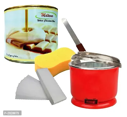 Waxing Kit Combo (Auto Cut Wax Heater + White Chocolate Wax (600 gm) + Wax Strips (30) + Wax Spatula + Sponge)