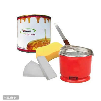 Waxing Kit Combo (Auto Cut Wax Heater + Honey Wax (600 gm) + Wax Strips (30) + Wax Spatula + Sponge)-thumb0