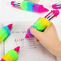 Cute and fancy unicorn fur pouch, unicorn glitter pen with 6in1 fur pen for birthday return gift-thumb4