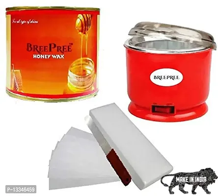 BREEPREE Waxing Kit/Wax Kit Combo Includes (Auto Cut Wax Heater + Honey Wax + Wax Strips + Wax Spatula)