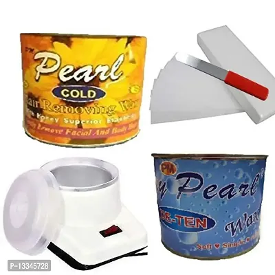 PMPEARL Waxing Kit Combo (Wax Heater + Cold Wax (600 gm) + Dtan Wax (600 gm) + Wax Strips (30) + Wax Spatula)