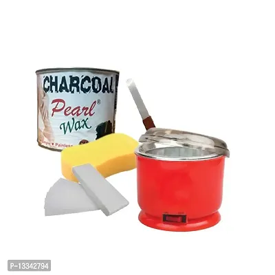 PMPEARL Charcoal Waxing 'Automatic Electric Wax Heater Device, Full Body Wax (600 g) Tin Can, Non-Woven Waxing Strips (30 Strips), Wax Applicator Knife and Cleansing Sponge' Waxing Kit-thumb0