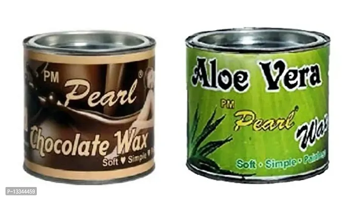 PMPEARL Wax Combo -Chocolate Wax (600 gm) + Aloe Vera Wax (600 gm)-thumb0