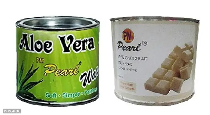 PMPEARL Wax Combo -Aloe Vera Wax (600 gm) + White Chocolate Wax (600 gm)-thumb0