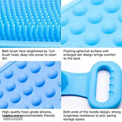 BREEPREE 2 Pcs Combo Silicone Body Back Scrubber, Double Side Bathing Brush For Skin Deep Cleaning Massage, Dead Skin Removal Exfoliating Belt For Shower, Easy To Clean,body Brush For Bathing-thumb2