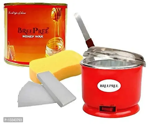 BREEPREE Waxing Kit/Wax Kit Combo Includes (Automatic Wax Heater +Honey Wax + Wax Strips + Wax Spatula+ Sponge)