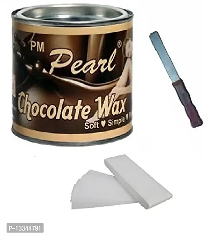 PMPEARL Chocolate Hot Wax 600gm for Hair Removal + 90 Wax Strips & Wax Knife (Pack of 2)