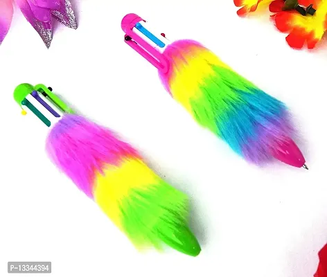 Feather Pen For Girls (Pack of 2) / Unicorn Pen / 6-in-1 Fur pen for Girls/Return Gift for Kids/Birthday Return Gift (6 Color)
