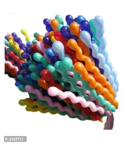 Spiral Latex Balloons Birthday Party Decor, Red/Blue/Yellow/Pink/Green (40 Pieces)-thumb0
