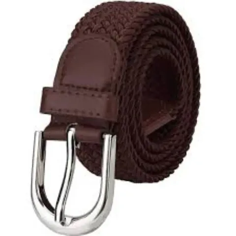 Unisex Elastic Leather Adjustable Knitted Belts