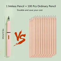 Inkless Pencil Reusable Everlasting Pencil Eraser Colorful Pencils Forever Metal Writing Pens Graphite Nib Triangle Golf Stationary Sketch Book Writing Drawing (2)-thumb1