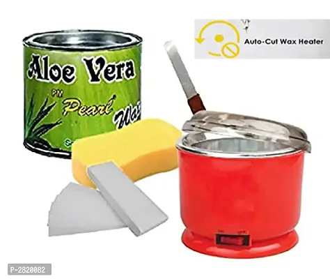 Waxing Kit Combo (Auto Cut Wax Heater + Aloe Vera Wax (600 gm) + Wax Strips (30) + Wax Spatula + Sponge)