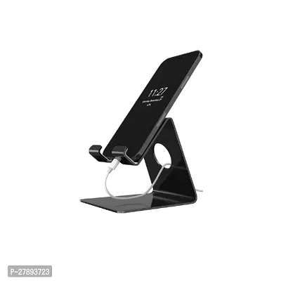 PVX1 Mobile Phone Stand | Perfect for Desk or Table to Watch Movies, Read etc | Wide Compatibility | Anti-Skid Rubber Protection | Ideal for iPhone, iPad, and Smartphones (Black)-thumb0