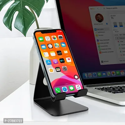 PVX1 Mobile Phone Stand | Perfect for Desk or Table to Watch Movies, Read etc | Wide Compatibility | Anti-Skid Rubber Protection | Ideal for iPhone, iPad, and Smartphones (Black)-thumb2