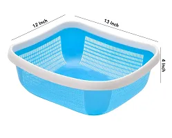 Stri Fruit and Vegetable Plastic Basket Set of 3 (Blue)-thumb3