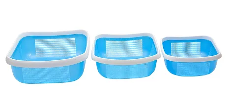 Stri Fruit and Vegetable Plastic Basket Set of 3