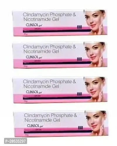 Clinsol Clindamycin Phosphate And Nicotinamide Skin Care Gel 60g Pack Of 4