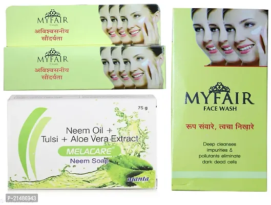 my fair cream facewsh and neem soap 75g