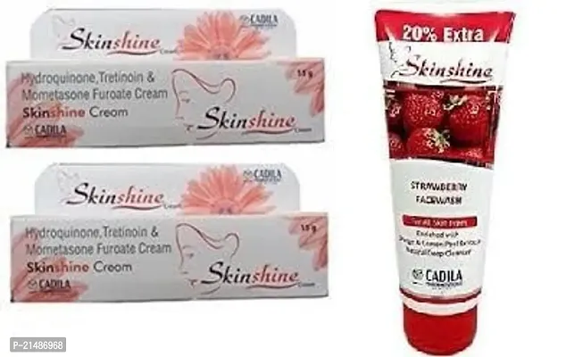 skin shine face cream 2 pc and strabery facewash 70g