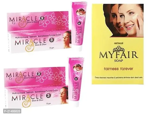 miracle face cream 2 pc and fairness soap 75g