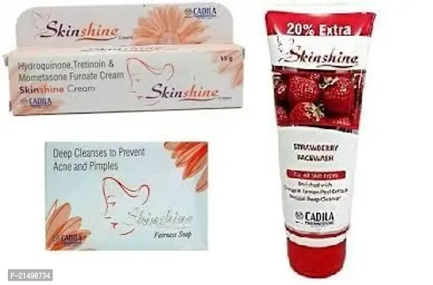 skin shine face cream soap and strabery facewash 75g