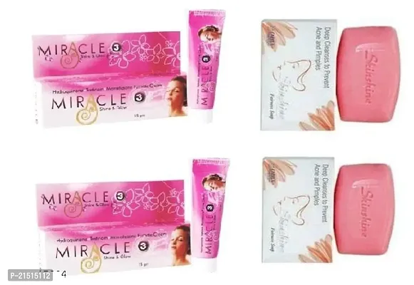 miracle face cream 2 pc and skin shine soap 2 pc