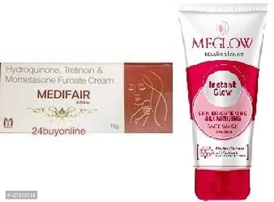 medifair face cream and meglow women facewash 70g