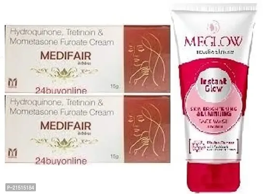 medifair face cream 2 pc and meglow women facewash 70g