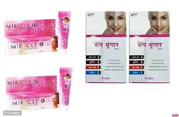 miracle face cream 2 pc and roop sringar soap 2 pc