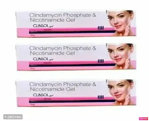 Clinsol Clindamycin Phosphate And Nicotinamide Skin Care Gel 45g Pack Of 3-thumb0