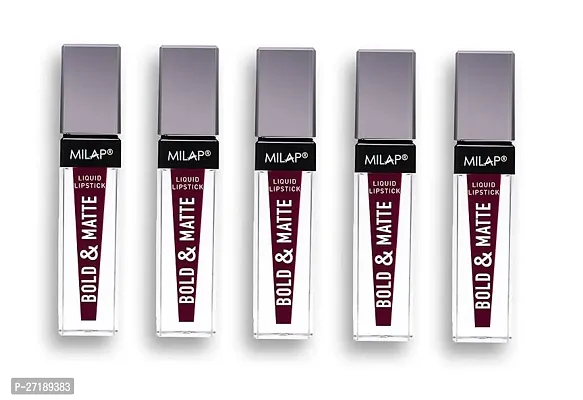 MILAP BOLD  MATTE LIQUID LIPSTICK PACK OF 5