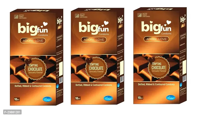 big fun choclate flaour condum 3 pc each 10 pic