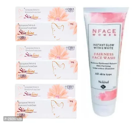 skin shine face cream 3 pc and n face women facewash