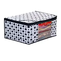 ANNORA INTERNATIONAL, Storage Box with transparent window/Cloths Cover/Saree Cover for Storage/Garment Cover/Cloth Organiser Combo set pack of 6(Black Bindi and Solid Black)-thumb4