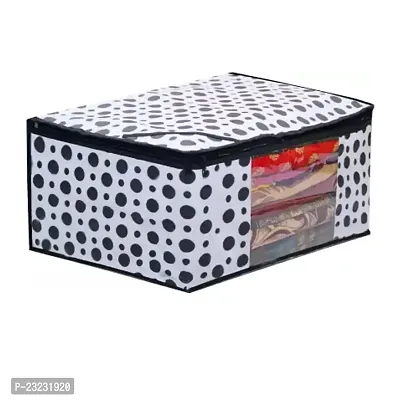 ANNORA INTERNATIONAL, Storage Box with transparent window/Cloths Cover/Saree Cover for Storage/Garment Cover/Cloth Organiser Combo set pack of 6(Black Bindi and Solid Black)-thumb5