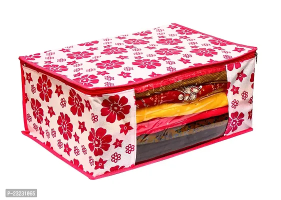 Annora International Saree Covers With Zip, Storage Organizer/ Storage Box For Clothes With Transparent Window/ Cloth Storage Box/Saree Covers For Storage/Cloth Organiser For Wardrobe (Multicolor)PK6-thumb3