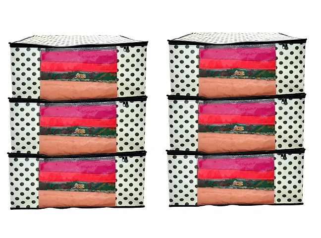 Stylish PU Printed Cloth Organizer - Pack of 6