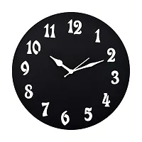 ANNORA INTERNATIONAL Analog Wooden Wall Clock for Home, Analogue Wall Clock for Home Stylish Wall Clock for Home Decor (Pack of 1) (Black)-thumb2