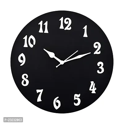 ANNORA INTERNATIONAL Analog Wooden Wall Clock for Home, Analogue Wall Clock for Home Stylish Wall Clock for Home Decor (Pack of 1) (Black)-thumb3