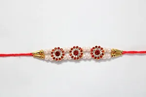 ANNORA INTERNATIONAL Beautiful Designer Rakhi witl Roli and Chawal/Different Rakhi Combo Set/New Rakhi for Brothers WITH Greeting Card (Pack of 6)-thumb4