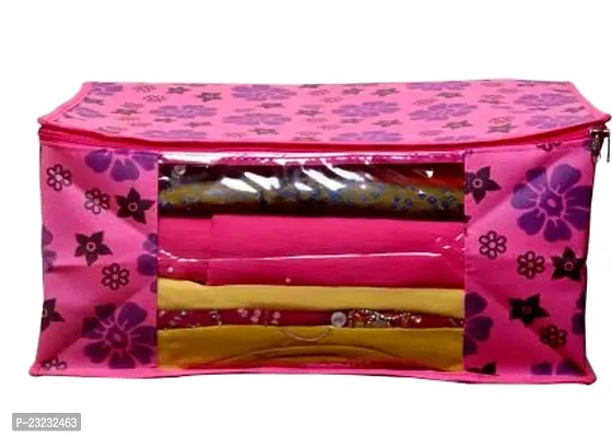 Garment Cover Pack of 8 Saree Cover with Zipper Closure Storage Box Warderobe Organizer with Transparent Window-thumb3