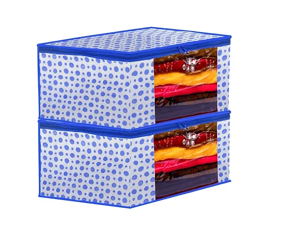 ANNORA INTERNATIONAL, Saree Cover with Zip/Storage Box with transparent window/Cloths Cover/Saree Cover for Storage/Garment Cover/Cloth Organiser