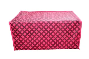 ANNORA INTERNATIONAL Non Woven Fabric Saree Cover/Clothes Organizer |Transparent Window |Zipper Closure With Foldable Material|Size 43 x 35 x 22, Pack of 4 ( Pink)-thumb4