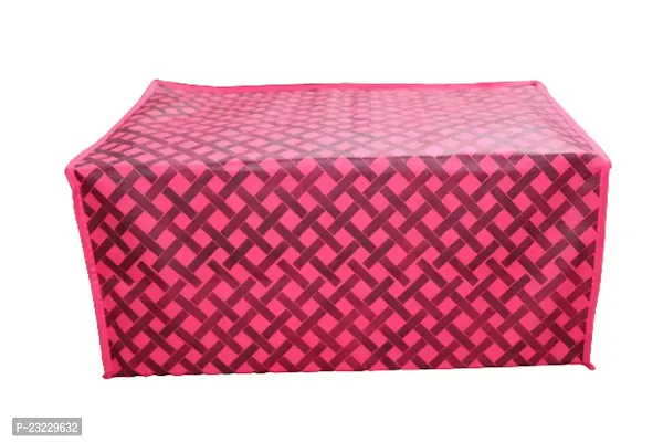 ANNORA INTERNATIONAL Non Woven Fabric Saree Cover/Clothes Organizer |Transparent Window |Zipper Closure With Foldable Material|Size 43 x 35 x 22, Pack of 4 ( Pink)-thumb5