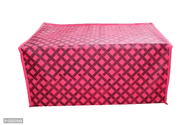 ANNORA INTERNATIONAL Clothing Protectorate Cover Cloths Cover Saree Cover for Storage Cloth Organizer Red Checks Print Cover (Pack of 4)-thumb5