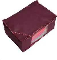 ANNORA INTERNATIONAL, Garment Cover/Clothing Protector/Saree Cover/Cloths Cover/Saree Cover for Storage/Cloth Organiser Maroon Solid Cover(Pack of 5)-thumb1