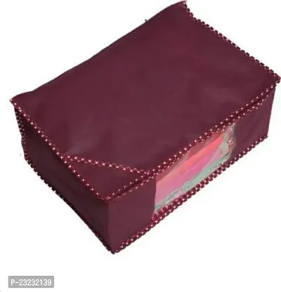 ANNORA INTERNATIONAL, Garment Cover/Clothing Protector/Saree Cover/Cloths Cover/Saree Cover for Storage/Cloth Organiser Maroon Solid Cover(Pack of 5)-thumb2