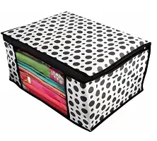 ANNORA INTERNATIONAL, Saree Cover/Storage Box with transparent window/Cloths Cover/Saree Cover for Storage/Garment Cover/Cloth Organiser Black Polka Dots(Pack of 3)-thumb3