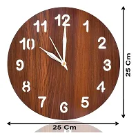 ANNORA INTERNATIONAL Analog Wooden Wall Clock for Home, Analogue Wall Clock for Home Stylish Wall Clock for Home Decor (Pack of 1) (Brown)-thumb1